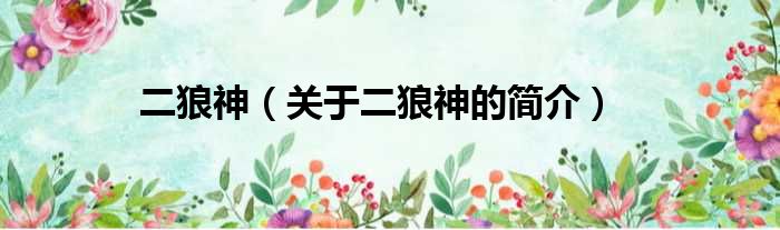 二狼神（关于二狼神的简介）