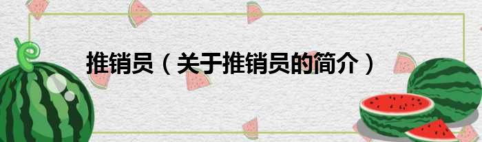 推销员（关于推销员的简介）
