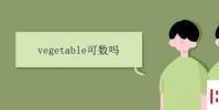 教育资讯:vegetable可数吗
