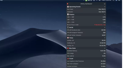 无限仪表板使您的Mac成为有用信息的仓库