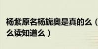 杨紫原名杨旎奥是真的么(杨旎奥这个名字怎么读知道么)