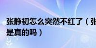 张静初怎么突然不红了(张静初与顾长卫之间是真的吗)