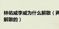 林佑威李威为什么解散(两人一开始就注定要解散的)