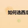 如何选西瓜的正确方法（如何选西瓜）