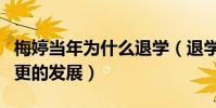 梅婷当年为什么退学(退学之后的事业迎来了更的发展)