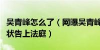 吴青峰怎么了(网曝吴青峰遭前经纪人一直诉状告上法庭)
