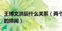 王博文洪辰什么关系(两个人之间传出了不少的绯闻)