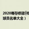 2020骞存瘮鍒╂椂瓒崇悆闃熷憳鍚嶅崟（2021巴列卡诺阵容球员名单大全）