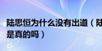 陆思恒为什么没有出道(陆思恒被雪藏的消息是真的吗)