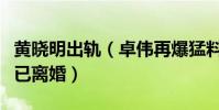 黄晓明出轨(卓伟再爆猛料!黄晓明婚内出轨已离婚)