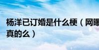 杨洋已订婚是什么梗(网曝杨洋秘密订婚这是真的么)