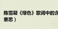 陈雪凝《绿色》歌词中的含义(表达的是什么意思)
