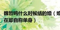 魏哲鸣什么时候结的婚(婚礼照片都曝光了现在却自称单身)