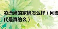 凌潇肃的家境怎么样(网曝凌潇肃是一个富二代是真的么)