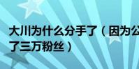 大川为什么分手了(因为公布恋情大川一天掉了三万粉丝)