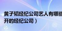 黄子韬经纪公司艺人有哪些(黄子韬什么时候开的经纪公司)