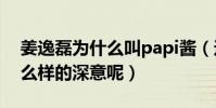 姜逸磊为什么叫papi酱(这其中到底有着怎么样的深意呢)