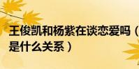 王俊凯和杨紫在谈恋爱吗(王俊凯和杨紫现在是什么关系)
