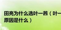 田亮为什么选叶一茜(叶一茜和田亮在一起的原因是什么)