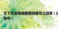天下长安电视剧撤档是怎么回事(这样优秀的作品居然腹死胎中)