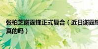 张柏芝谢霆锋正式复合(近日谢霆锋提到张柏芝态度好转是真的吗)