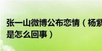 张一山微博公布恋情(杨紫分手后无辜躺枪这是怎么回事)