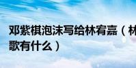 邓紫棋泡沫写给林宥嘉(林宥嘉写给邓紫棋的歌有什么)