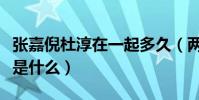 张嘉倪杜淳在一起多久(两个人分手的原因会是什么)
