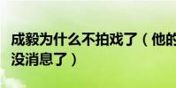 成毅为什么不拍戏了(他的近况如何最近怎么没消息了)