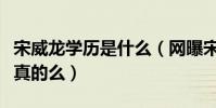 宋威龙学历是什么(网曝宋威龙不上学了这是真的么)