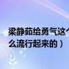 梁静茹给勇气这个梗（梁静茹给的勇气是什么梗这个梗是怎么流行起来的）