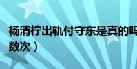 杨清柠出轨付守东是真的吗(杨清柠自曝被打数次)
