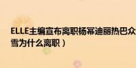 ELLE主编宣布离职杨幂迪丽热巴众星微博送祝福(ELLE晓雪为什么离职)