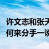 许文志和张天爱分手了吗（恋情都没有承认过何来分手一说）
