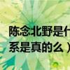 陈念北野是什么感情（网曝陈念小北是救赎关系是真的么）