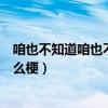 咱也不知道咱也不敢问什么意思（我也不知道我也不敢问什么梗）