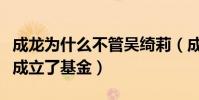 成龙为什么不管吴绮莉(成龙以吴卓林的名义成立了基金)