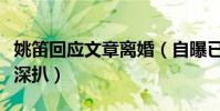 姚笛回应文章离婚(自曝已婚身份神秘老公遭深扒)