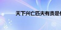 天下兴亡匹夫有责是什么意思?