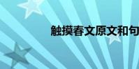 触摸春文原文和句子理解