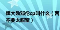 魏大勋邓伦cp叫什么(两人在节目中的互动不要太甜蜜)
