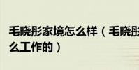 毛晓彤家境怎么样(毛晓彤的父母究竟是做什么工作的)