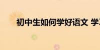 初中生如何学好语文 学习语文技能?