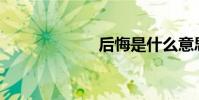 后悔是什么意思?