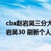 cba赵岩昊三分大赛 2021-2022CBA常规赛12.26战报：赵岩昊30 刷新个人得分 广厦小胜广东 