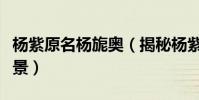 杨紫原名杨旎奥(揭秘杨紫父母身份及家庭背景)