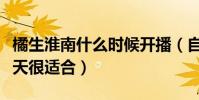 橘生淮南什么时候开播(自带高冷气息的胡一天很适合)