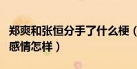 郑爽和张恒分手了什么梗(郑爽和张恒现在的感情怎样)