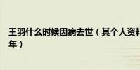 王羽什么时候因病去世(其个人资料曾自曝与林青霞交往半年)