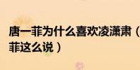 唐一菲为什么喜欢凌潇肃(面对网络暴力唐一菲这么说)